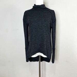 We the Free People Turtleneck‎ Long Sleeve Split Back Top Knit Gray Size XS